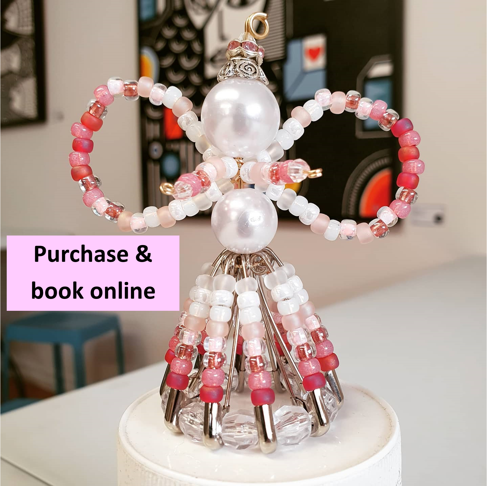 Beaded top angel craft
