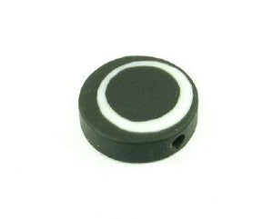 Resin, Coin Multi, Black/White/Black, 15mm (20pc)