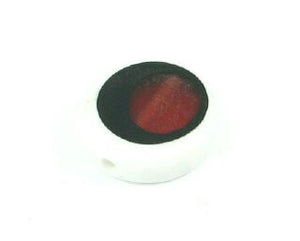 Resin, Coin Multi, White/Black/Garnet, 15mm (20pc)