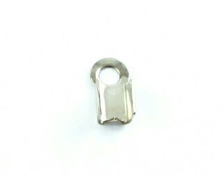 Leather End, Fold, Nickel, 8x4mm (20 pcs)