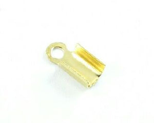 Leather End, Fold, Gold, 10x4mm (20 pcs)