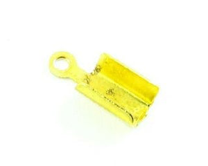 Leather End, Fold, Gold, 13x5mm (20 pcs)