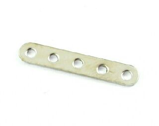 Spacer Bar, 5 hole, Nickel, 20x3mm (20pcs)