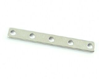 Spacer Bar, 5 hole, Nickel, 23x3mm (20pcs)