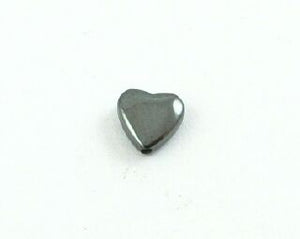 Hematite Stone, Heart, Puffy, 6mm (10 pcs)