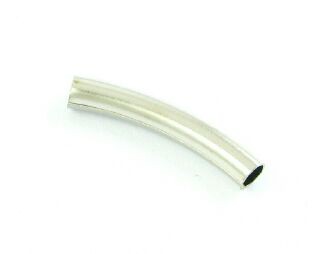 Metal Bead, Tube, Bent, Nickel, 23x4mm (10 pcs)