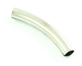 Metal Bead, Tube, Bent, Nickel, 30x5mm (10 pcs)