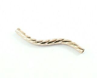 Metal Bead, Tube, Twisted, Rose Gold, 25x2mm (10 pcs)