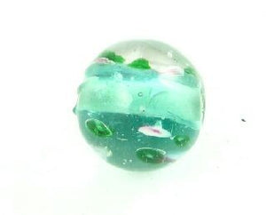 Indian Lampwork, Round Rose Bud, Aqua, 11mm (20 pcs)