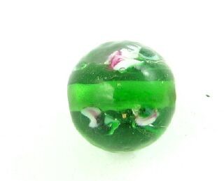 Indian Lampwork, Round Rose Bud, Emerald, 11mm (20 pcs)