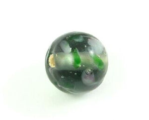 Indian Lampwork, Round Rose Bud, Black Diamond, 11mm (20 pcs)