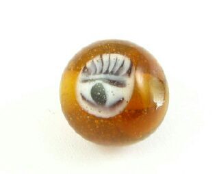 Indonesian Lampwork, Round Eye, Topaz, 10mm (10pcs)