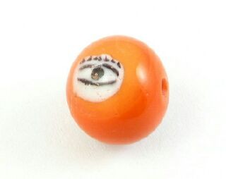 Indonesian Lampwork, Round Eye, Mandarin, 10mm (10 pcs)