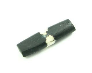 Bone, Tube, Long 01, Black with White, 23x6mm (20pcs)