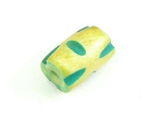 Bone, Tube, Short 03, Tan with Green, 11x8mm (20pcs)