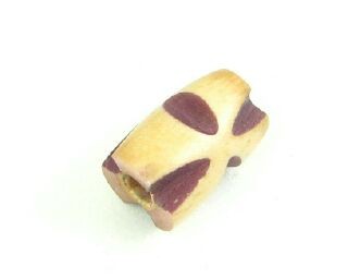 Bone, Tube, Short 04, Tan with Purple, 11x8mm (20pcs)