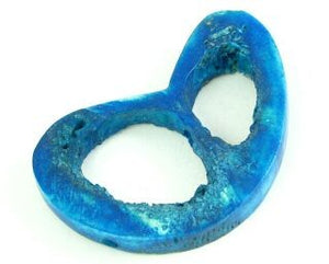 Bone Bead, Open 08, Dark Turquoise, 40x25mm (2pc)