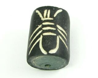 Bone Bead, Misc 17, Black with White Spider, 23x17mm (10pcs)