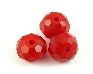 Chinese Crystal, Rondelle, Blood Red, 6x8mm (20 pcs)