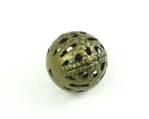 Metal Bead: Filligree, Brass, 12mm (10 pcs)