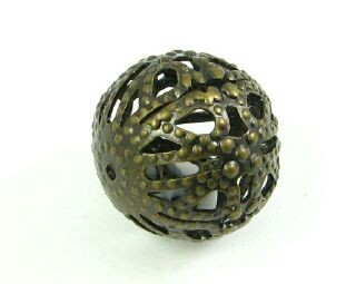 Metal Bead: Filligree, Brass, 14mm (10 pcs)